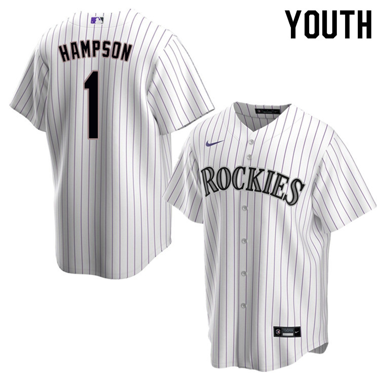 Nike Youth #1 Garrett Hampson Colorado Rockies Baseball Jerseys Sale-White